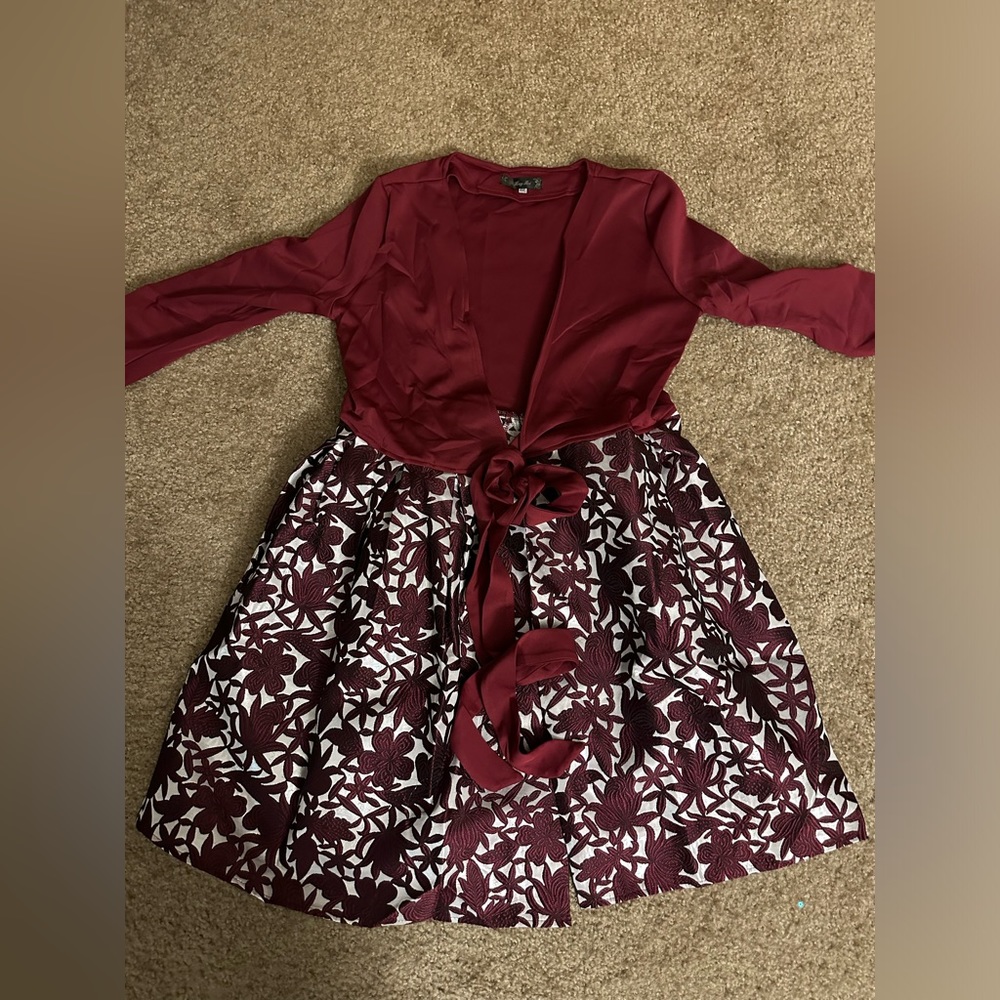 Burgundy mini dress